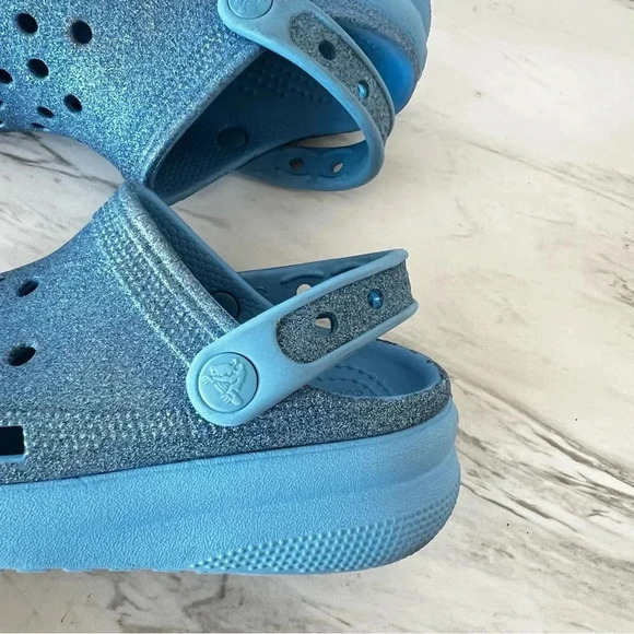 Crocs Girls Oxygen Glitter Cutie Clogs Size C12 Kids Blue - Picture 7 of 12